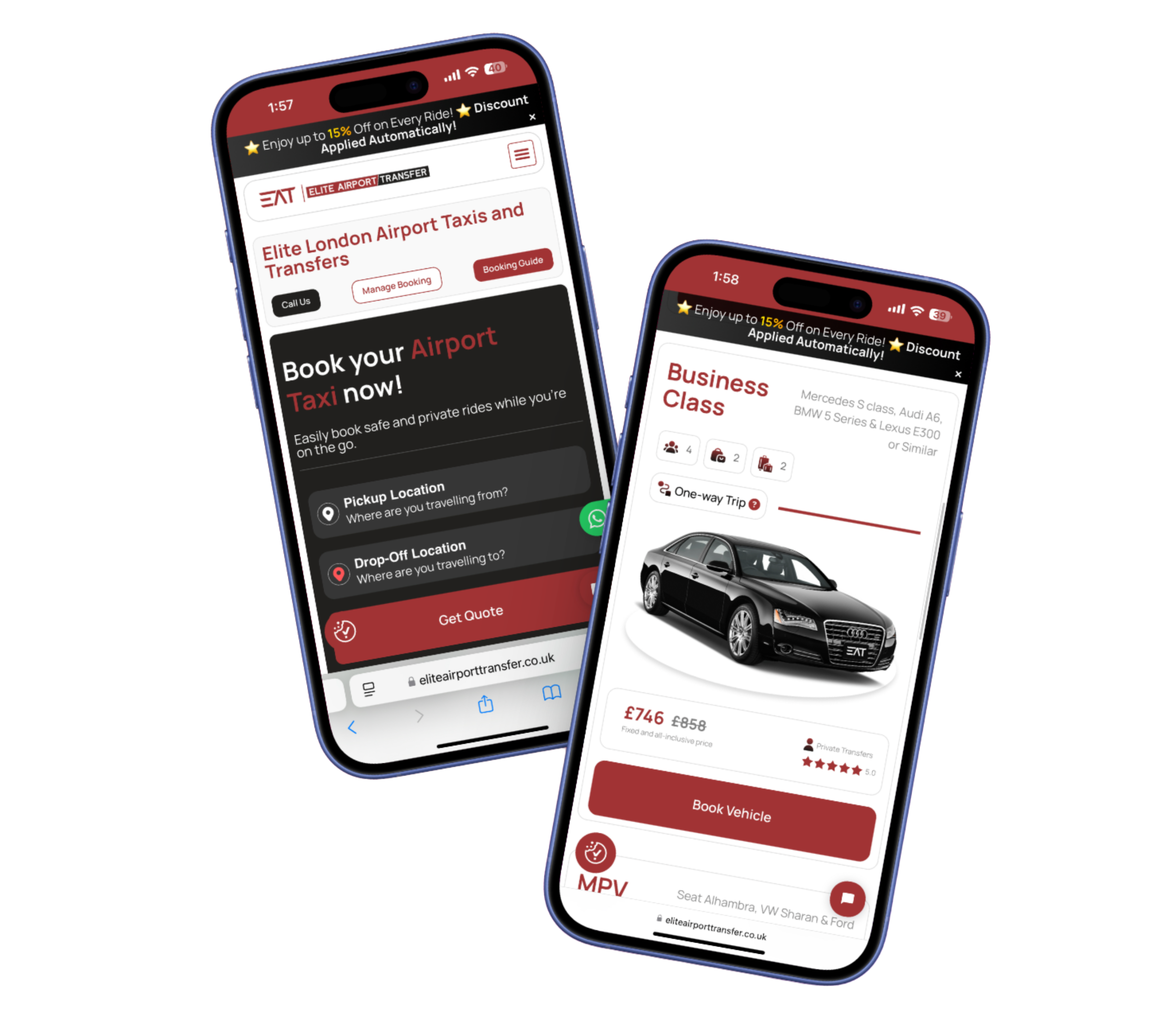 Elite Airport Transfer mobile application
