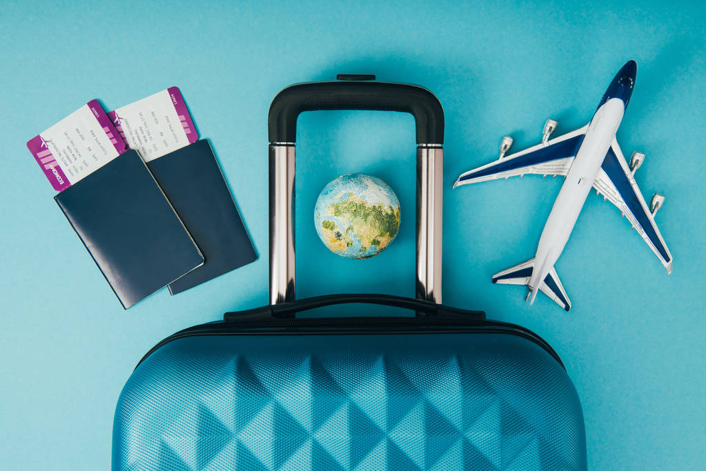 passports, luggage, aeroplane