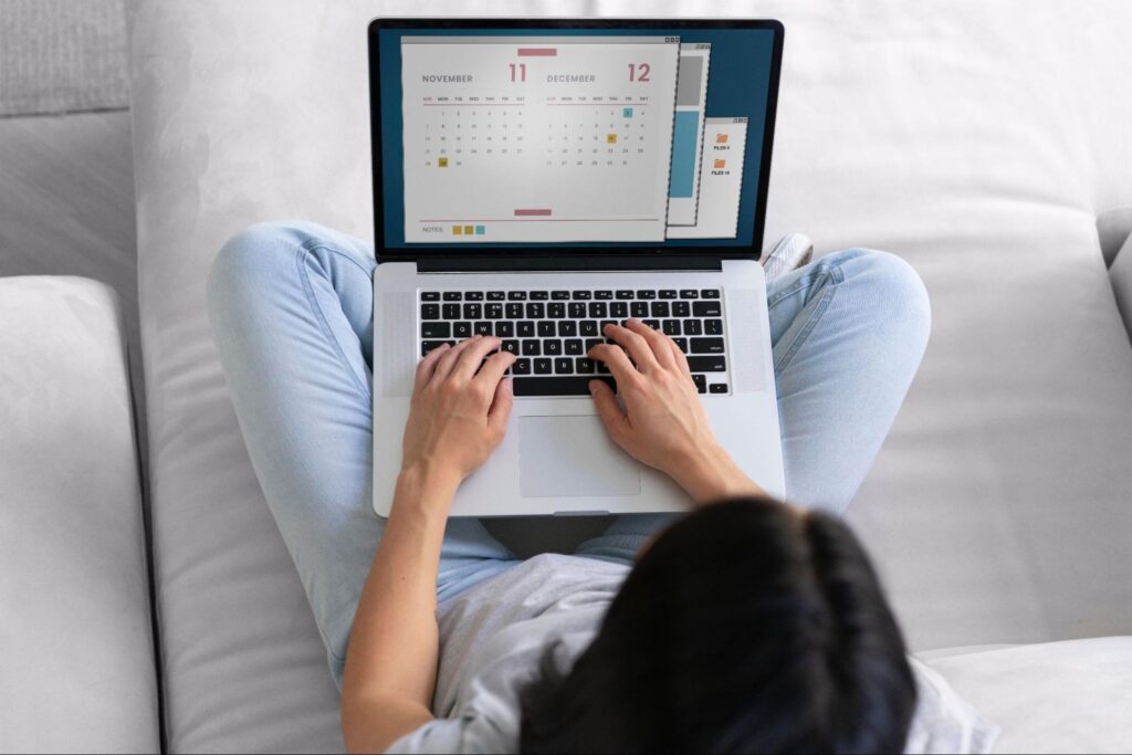  Woman working on the laptop