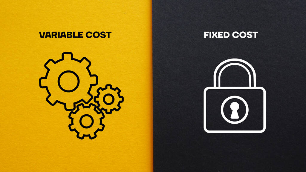 Variable cost or fixed cost are shown using a text
