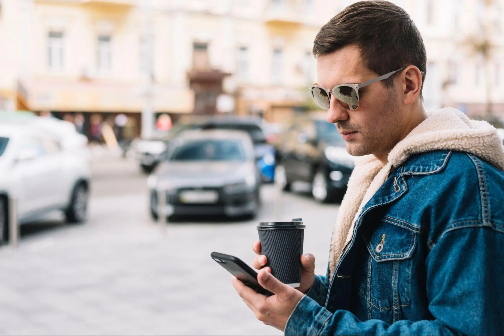 Person is using smartphone